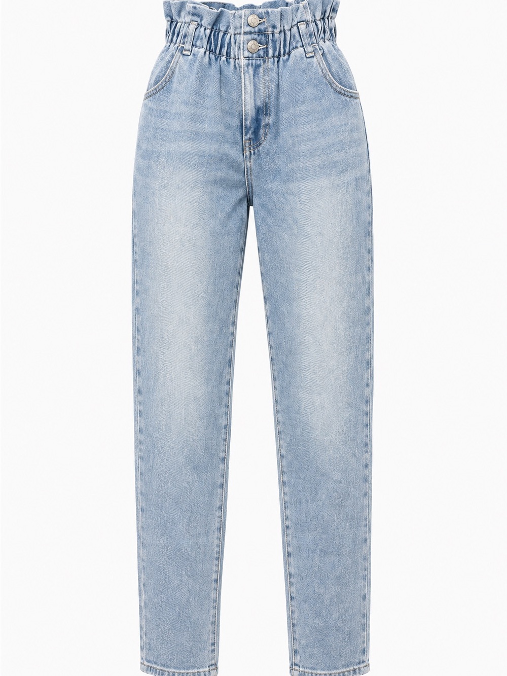 ZARA Women’s Paperbag Mom Jeans - Light Wash - 25